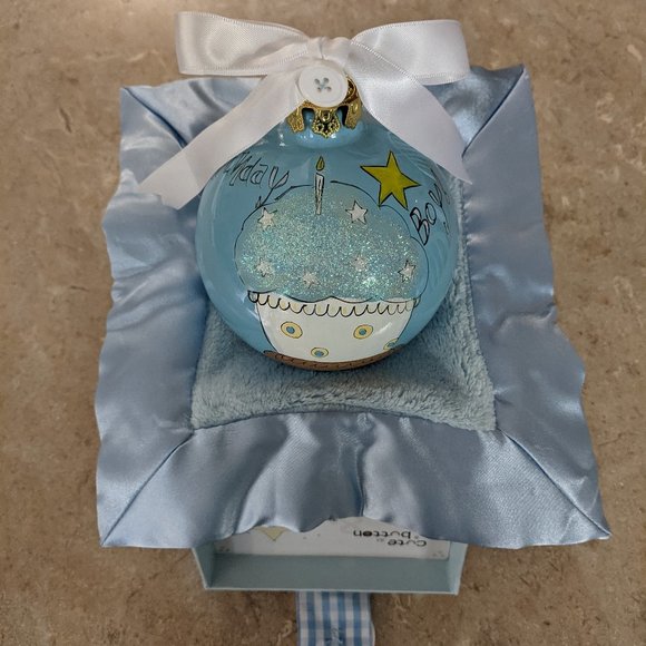 Cute As A Button, BIRTHDAY BOY Glass Ornament & comfort blanket - Picture 4 of 16